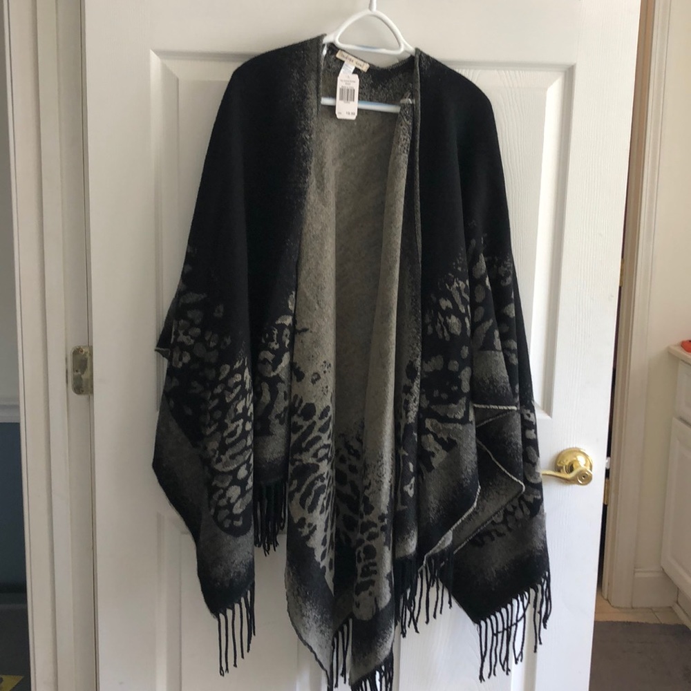 Indigo soul animal border shawl